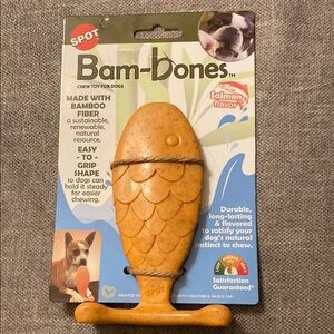 Spot Bam-Bones Chew Toy for Dogs Easy to Grip Fish Shaped with Bamboo Fiber